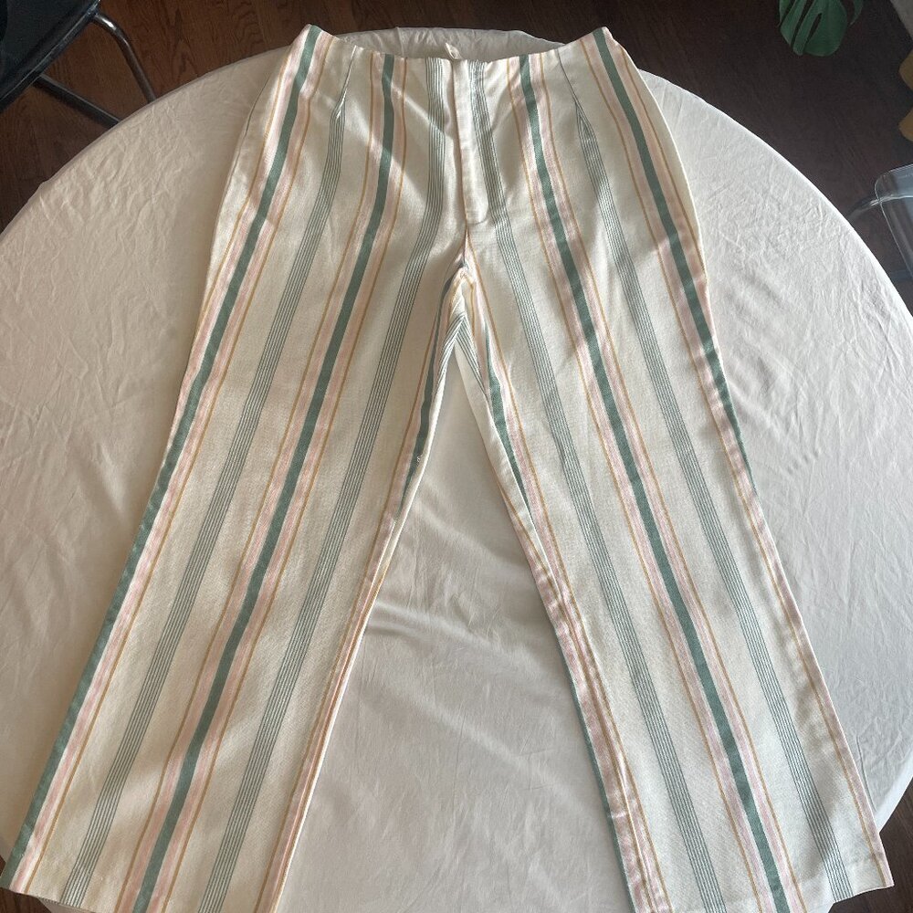 Vintage Sears Roebuck Linen Stripe Trousers – XS (US 0–2)